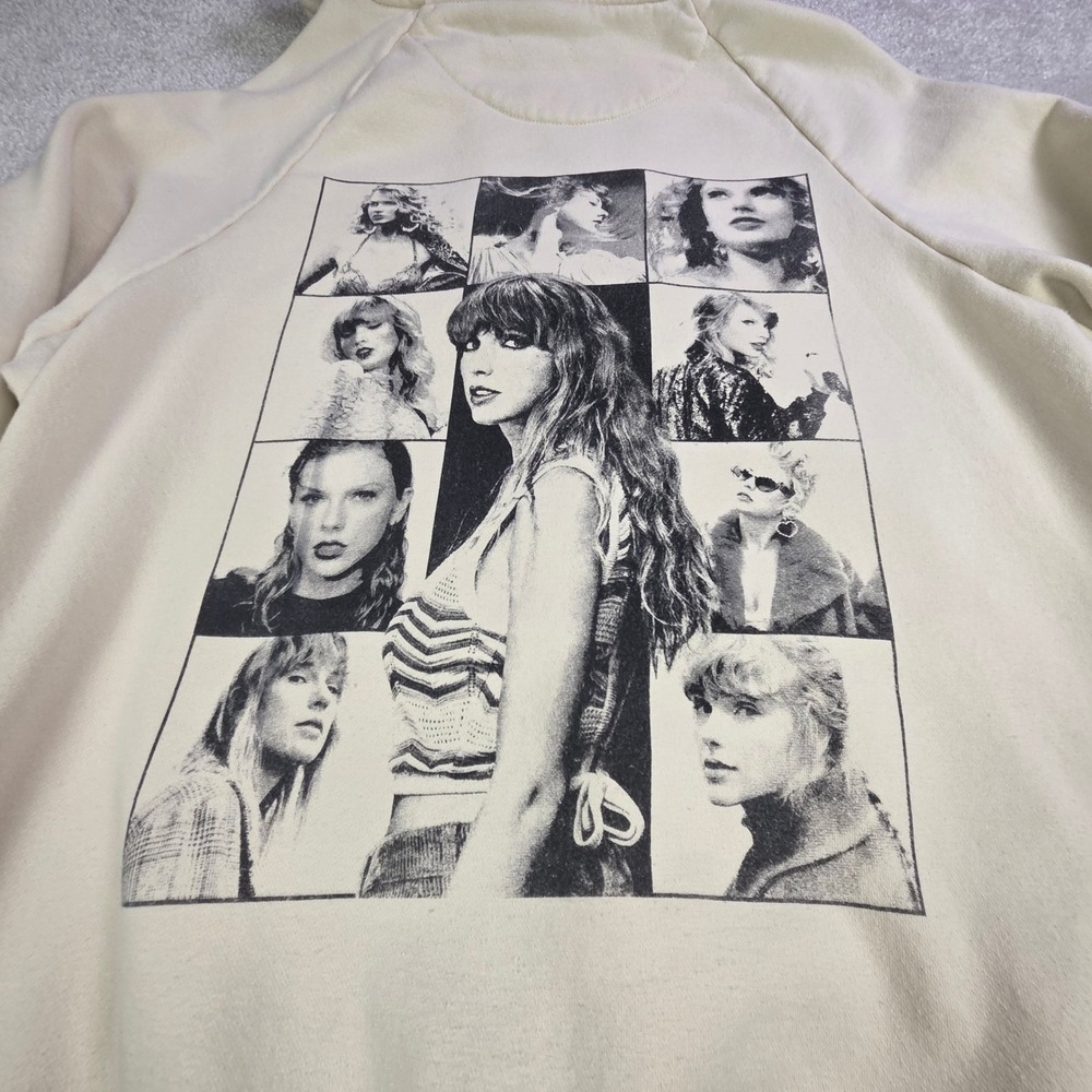 Taylor Swift‎ The Eras Tour Hoodie Beige Cream Graphic Pullover Small